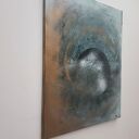 LUNA - nowoczesny obraz księżyc ręcznie malowany na płótnie 80x100 cm