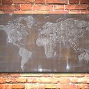 ręcznie malowana MAPA ŚWIATA - 01 - 126x70cm obraz