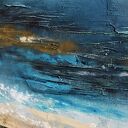 Blue lagoon 11 - ręcznie malowany obraz abstrakcyjny 100x100 cm