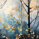 Obraz na płótnie - GAŁĘZIE LAS ABSTRAKCJA - 120x80 cm (106001)