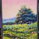 Pejzaż 24x18 cm w pastelach suchych - ręcznie rysowany rysunek