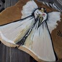 Anioł na teakowej desce 23cm x 18cm