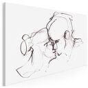 Obraz na płótnie - Para Miłość Pocałunek Minimalistyczny - 120x80 cm (703301)