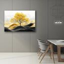 Złote Drzewo 23 - czarno-złoty obraz na płótnie 120x80 cm