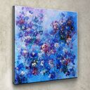 Granatowy wieczór - kwiatowy obraz giclee na płótnie Canvas