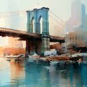 Obraz na płótnie - MOST NOWY JORK BROOKLYN - 120x80 cm (102901)