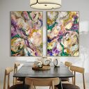 Zestaw obrazów ręcznie malowanych 100x70 cm - kolorowa abstrakcja