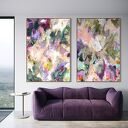 Zestaw obrazów 100x70 cm - nowoczesna abstrakcja ręcznie malowana akrylem