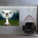 Obraz na płótnie Anioł Wojowniczka Fantasy 120x80 cm