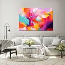 Fioletowy obraz abstrakcyjny - kolorowa abstrakcja - duży kolorowy obraz do salonu 105x70 cm