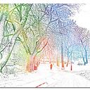 Kolorowy obraz Alejka 2 120x70 cm na płótnie Canvas - park