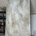 Strukturalny obraz boho XXL 150x90 cm - ręcznie malowany w jasnych tonach 