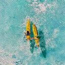 Aloha II - ręcznie malowany obraz morza z deskami SUP