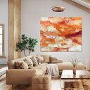 Pełnia światła i ciepła - obraz olejny 120x100 cm do salonu