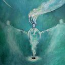 Poddanie - obraz surrealizm i realizm magiczny, ręcznie malowany 50x70