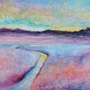 PEJZAŻ LAWENDOWY - rysunek formatu A3 pastele olejne