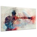 Obraz BOKSER 1 cios akwarela czerwony niebieski 120x80 AleObrazy