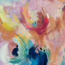 Kolorowa abstrakcja - duży abstrakcyjny obraz do salonu 90x100 cm ręcznie malowany