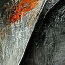 Obraz abstrakcyjny - pomarańczowo-szare fale 120x80 cm