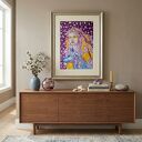 Wilczy Totem - oryginalna akwarela 70x100 cm (kobieta i wilk)