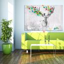 Kolorowy jeleń jesienią - obraz na płótnie 120x80 cm