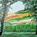 Bieszczady - Polska Toskania (pejzaż natura - lato) - obraz akrylowy 50 x 40 x 2 cm