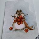 Chomik z jarzębiną - akwarela (10,5x14 cm)
