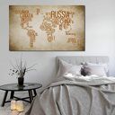 obraz XXL MAPA ŚWIATA 12 - 120x70cm na płótnie brąz beż