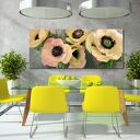 Obraz do salonu z różowymi anemonami na płótnie 147x60 cm
