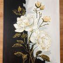 TRYPTYK GLAMOUR "ZŁOTO I CZERŃ" - Nowoczesne Obrazy Strukturalne 90/110x40cm (darmowa dostawa)