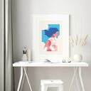 Plakat obraz Bleu Rose 50x70 cm B2