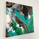 Duch Lasu - obraz abstrakcyjny 55x55 ręcznie malowany