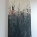 Obraz ASHES WITHIN 50x80 - abstrakcja ręcznie malowana do salonu