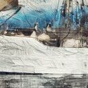Obraz na płótnie z żaglowcem i fregatą 120x80 cm