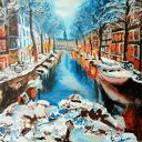 Amsterdam - obraz akrylowy ręcznie malowany