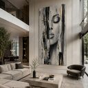 Duży obraz olejny do salonu, na antresolę Kobieta XXL 100x180 cm