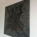 In My Darkest Moments - obraz abstrakcyjny 80x80 ręcznie malowany