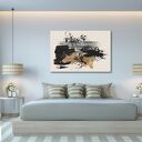 Czarno-złoty obraz abstrakcyjny na płótnie 120x80 cm - loftowe kreski