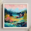 Kolorowy obraz las - abstrakcyjny krajobraz 50x50 cm do salonu