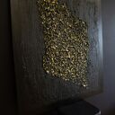 Duży czarno-złoty obraz strukturalny 90x80 cm