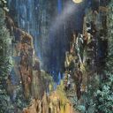In the Moonlight Batu Caves - ręcznie malowany obraz akrylowy na płótnie