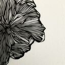 Wycinanka Black Flower II - ręcznie wykonany kwiat z czarnego papieru