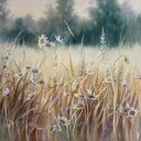 Gorąca Łąka, ręcznie malowany olejny