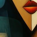 Obraz na płótnie „Para 3” 120x80 - nowoczesny kubizm i art deco