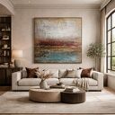 Duży obraz strukturalny ze złotem do salonu Abstrakcja XXL 150x120 cm
