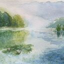 Nad stawem, Akwarela 24x32 cm