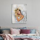 100% Ręcznie malowany Anioł na płótnie - 50x70 cm -"Motyle"