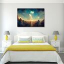 Obraz na płótnie Droga do nieba - serce w chmurach 120x80 cm