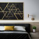 Obraz na płótnie Trójkąty Złoto Art-Deco 120x80 cm