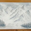 SKANDYNAWSKA DEKORACJA - OBRAZ STRUKTURALNY Z TEKSTURĄ 3D "OSZRONIONE SZCZYTY"